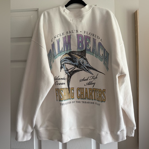 Abercrombie & Fitch Off-White Men's Crewneck Sweatshirt - Picture 2 of 4